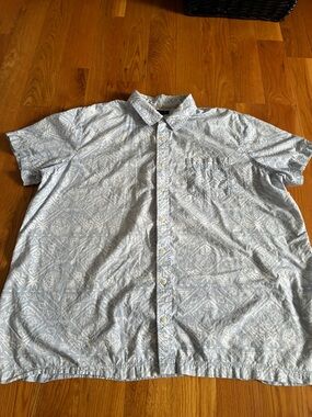 croft & barrow Light Blue Patterned Short-Sleeve Button-Down Shirt